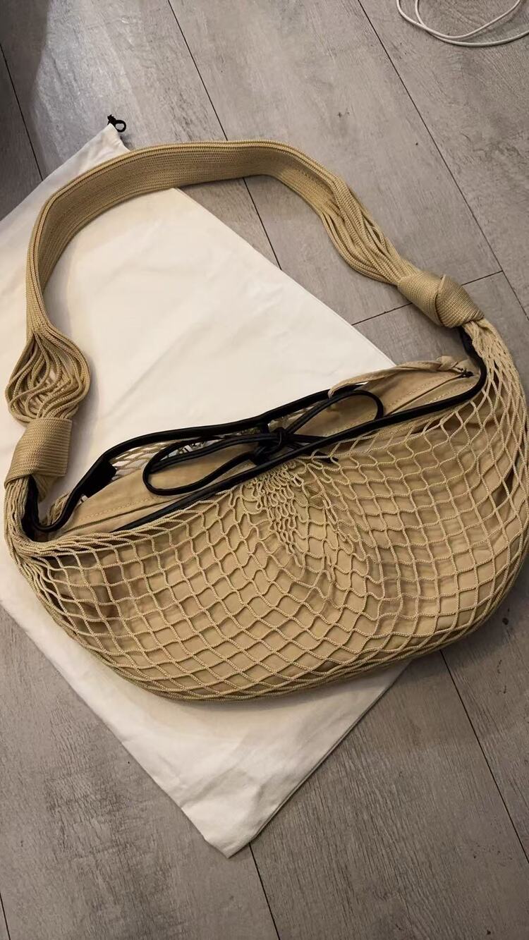 Lemaire Woven Net Shoulder Bag Knotted Detail Casual Tote